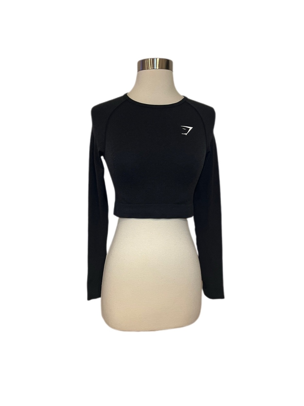 Gymshark Women’s Small Black Long Sleeve Athletic Crop Workout Top
